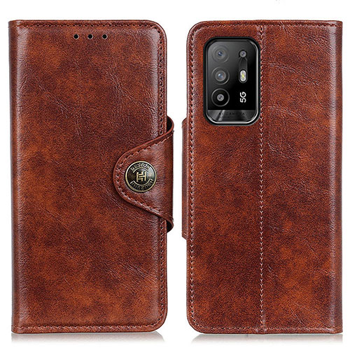 Leather Case Stands Flip Cover Holder M12L for Oppo Reno5 Z 5G Bronze