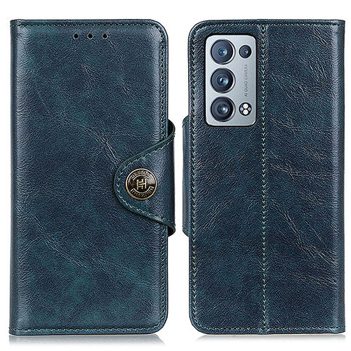 Leather Case Stands Flip Cover Holder M12L for Oppo Reno6 Pro+ Plus 5G Blue