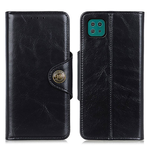 Leather Case Stands Flip Cover Holder M12L for Samsung Galaxy A22s 5G Black