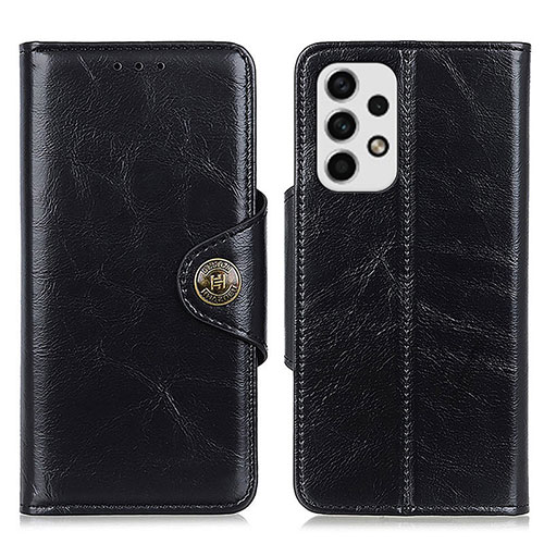 Leather Case Stands Flip Cover Holder M12L for Samsung Galaxy A23 4G Black