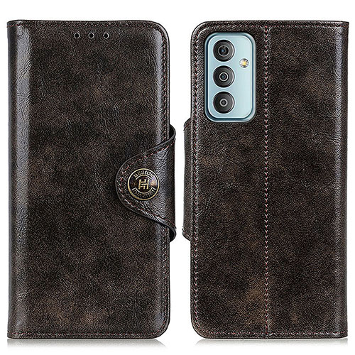 Leather Case Stands Flip Cover Holder M12L for Samsung Galaxy F23 5G Bronze