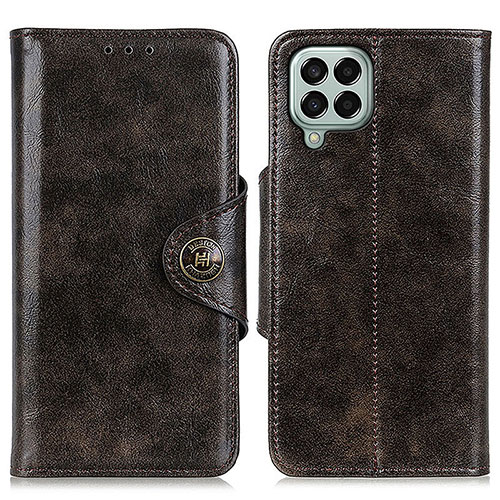 Leather Case Stands Flip Cover Holder M12L for Samsung Galaxy M33 5G Bronze