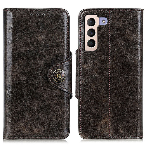 Leather Case Stands Flip Cover Holder M12L for Samsung Galaxy S21 5G Bronze