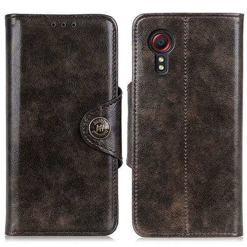 Leather Case Stands Flip Cover Holder M12L for Samsung Galaxy XCover 5 SM-G525F Bronze