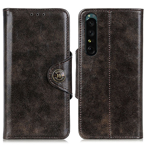 Leather Case Stands Flip Cover Holder M12L for Sony Xperia 1 IV SO-51C Bronze