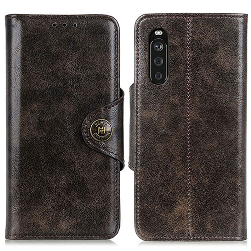 Leather Case Stands Flip Cover Holder M12L for Sony Xperia 10 III Lite Bronze