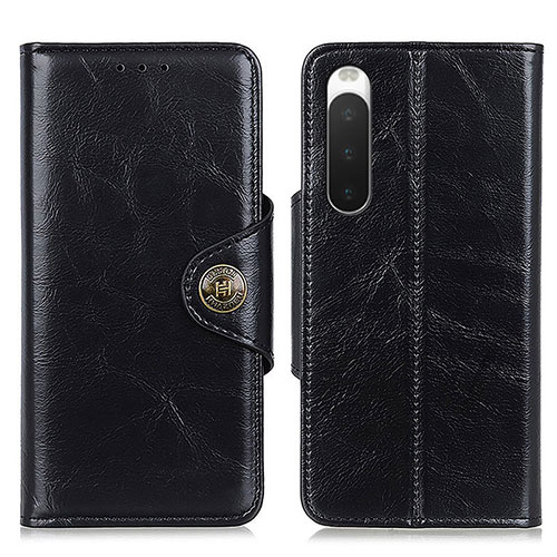 Leather Case Stands Flip Cover Holder M12L for Sony Xperia 10 IV SOG07 Black