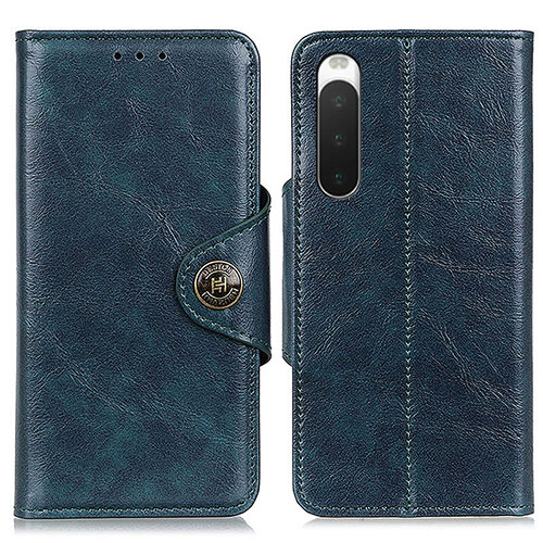 Leather Case Stands Flip Cover Holder M12L for Sony Xperia 10 IV SOG07 Blue