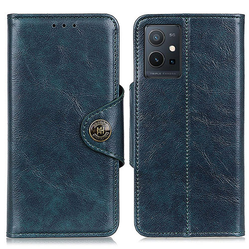 Leather Case Stands Flip Cover Holder M12L for Vivo iQOO Z6 5G Blue