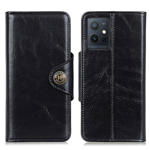 Leather Case Stands Flip Cover Holder M12L for Vivo Y52t 5G Black