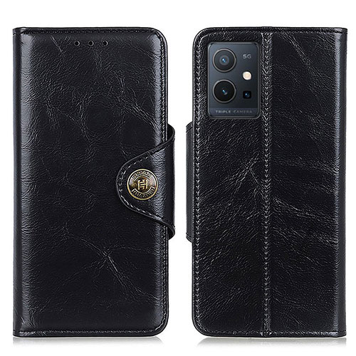 Leather Case Stands Flip Cover Holder M12L for Vivo Y75 5G Black