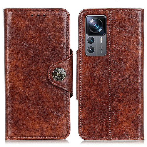 Leather Case Stands Flip Cover Holder M12L for Xiaomi Mi 12T 5G Brown