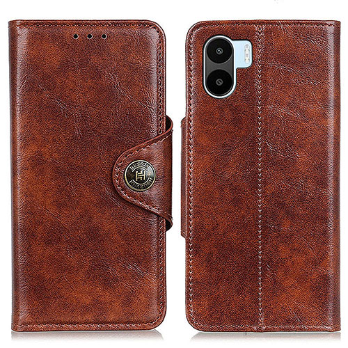 Leather Case Stands Flip Cover Holder M12L for Xiaomi Poco C50 Brown