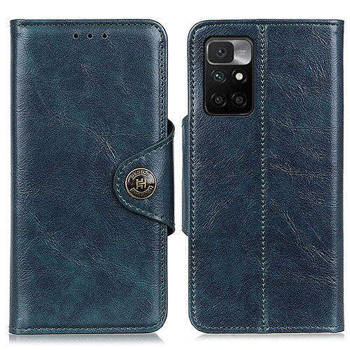 Leather Case Stands Flip Cover Holder M12L for Xiaomi Redmi 10 (2022) Blue