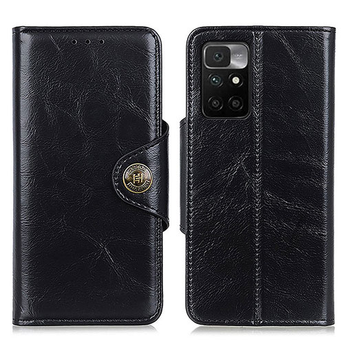 Leather Case Stands Flip Cover Holder M12L for Xiaomi Redmi 10 4G Black