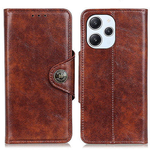 Leather Case Stands Flip Cover Holder M12L for Xiaomi Redmi 12 4G Brown