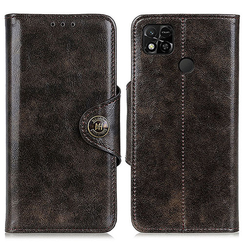 Leather Case Stands Flip Cover Holder M12L for Xiaomi Redmi 9 Activ Bronze