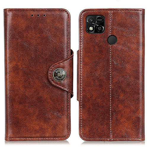 Leather Case Stands Flip Cover Holder M12L for Xiaomi Redmi 9 India Brown