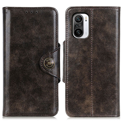 Leather Case Stands Flip Cover Holder M12L for Xiaomi Redmi K40 5G Bronze