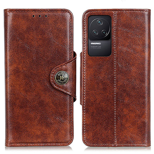 Leather Case Stands Flip Cover Holder M12L for Xiaomi Redmi K50 5G Brown