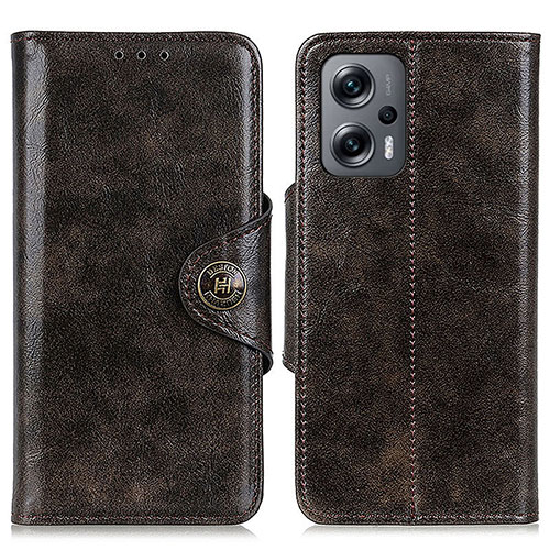 Leather Case Stands Flip Cover Holder M12L for Xiaomi Redmi K50i 5G Bronze