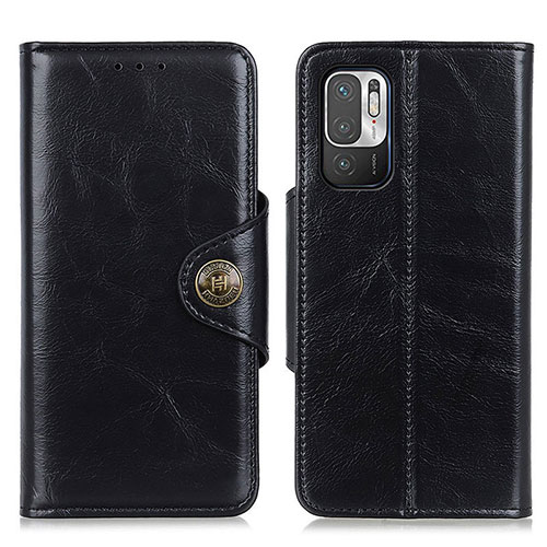 Leather Case Stands Flip Cover Holder M12L for Xiaomi Redmi Note 10 5G Black