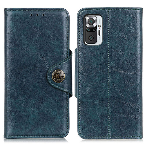 Leather Case Stands Flip Cover Holder M12L for Xiaomi Redmi Note 10 Pro 4G Blue