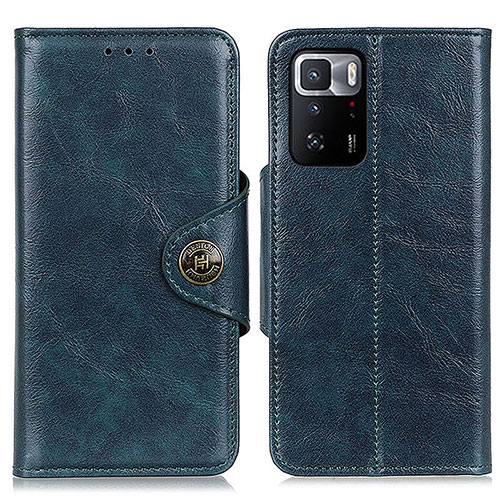 Leather Case Stands Flip Cover Holder M12L for Xiaomi Redmi Note 10 Pro 5G Blue