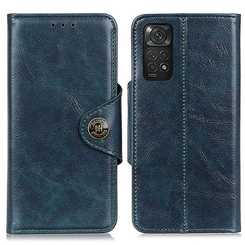 Leather Case Stands Flip Cover Holder M12L for Xiaomi Redmi Note 11 4G (2022) Blue