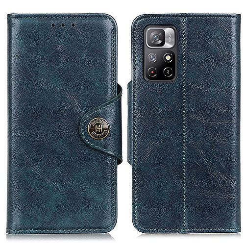 Leather Case Stands Flip Cover Holder M12L for Xiaomi Redmi Note 11 5G Blue