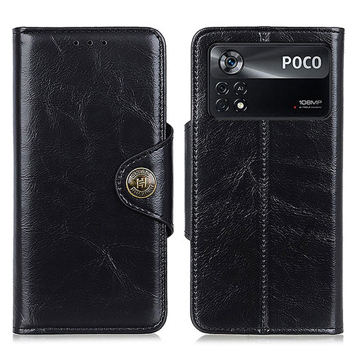 Leather Case Stands Flip Cover Holder M12L for Xiaomi Redmi Note 11E Pro 5G Black