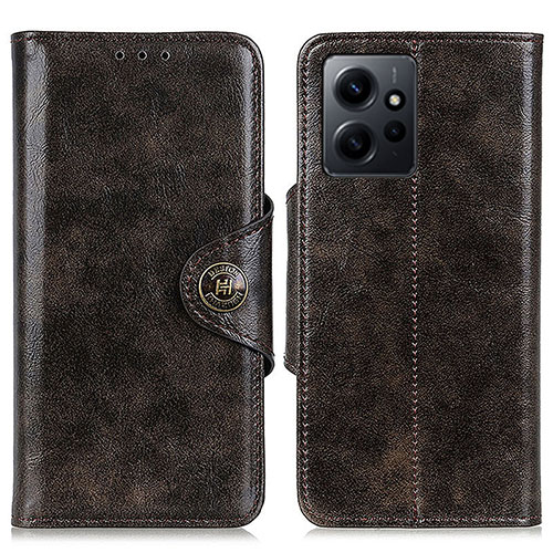 Leather Case Stands Flip Cover Holder M12L for Xiaomi Redmi Note 12 4G Bronze