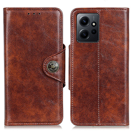 Leather Case Stands Flip Cover Holder M12L for Xiaomi Redmi Note 12 4G Brown