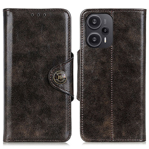 Leather Case Stands Flip Cover Holder M12L for Xiaomi Redmi Note 12 Turbo 5G Bronze