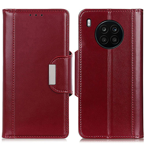 Leather Case Stands Flip Cover Holder M13L for Huawei Honor 50 Lite Red