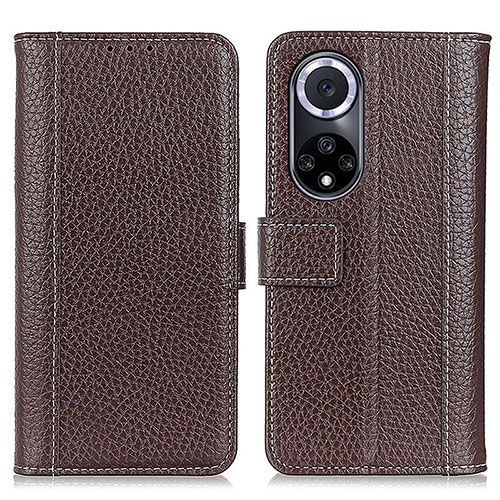 Leather Case Stands Flip Cover Holder M13L for Huawei Nova 9 Brown