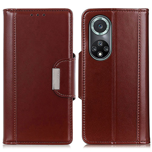 Leather Case Stands Flip Cover Holder M13L for Huawei Nova 9 Pro Brown