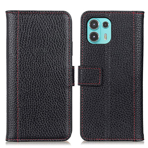 Leather Case Stands Flip Cover Holder M13L for Motorola Moto Edge 20 Lite 5G Black