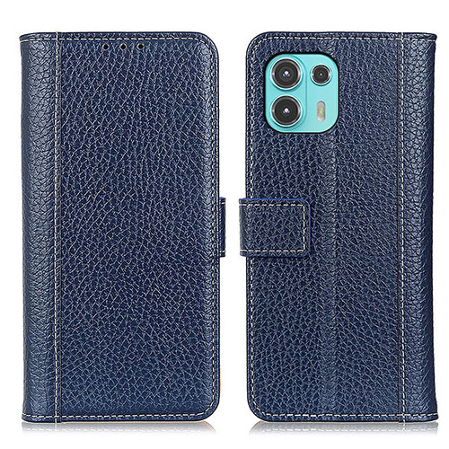 Leather Case Stands Flip Cover Holder M13L for Motorola Moto Edge 20 Lite 5G Blue