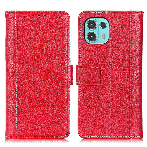 Leather Case Stands Flip Cover Holder M13L for Motorola Moto Edge 20 Lite 5G Red