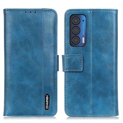 Leather Case Stands Flip Cover Holder M13L for Motorola Moto Edge (2021) 5G Blue