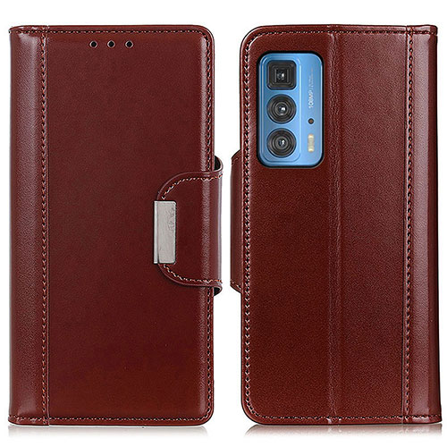 Leather Case Stands Flip Cover Holder M13L for Motorola Moto Edge S Pro 5G Brown