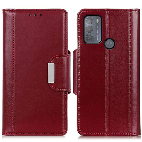 Leather Case Stands Flip Cover Holder M13L for Motorola Moto G50 Red