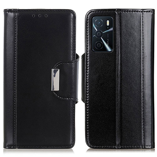 Leather Case Stands Flip Cover Holder M13L for Oppo A16s Black