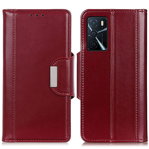 Leather Case Stands Flip Cover Holder M13L for Oppo A16s Red