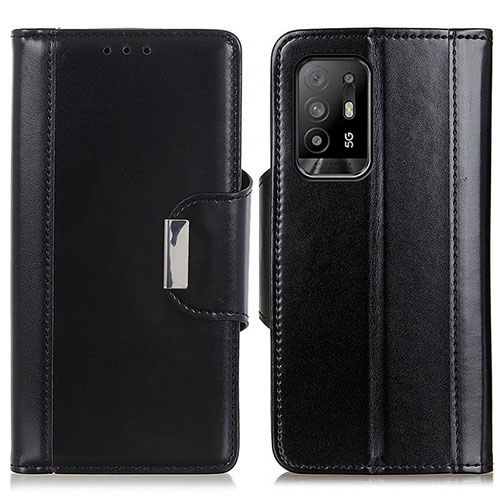 Leather Case Stands Flip Cover Holder M13L for Oppo A94 5G Black