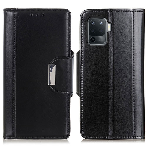 Leather Case Stands Flip Cover Holder M13L for Oppo Reno5 Lite Black