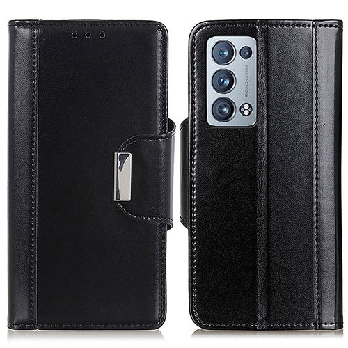 Leather Case Stands Flip Cover Holder M13L for Oppo Reno6 Pro 5G Black