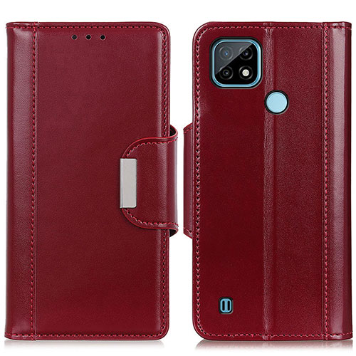 Leather Case Stands Flip Cover Holder M13L for Realme C21 Red