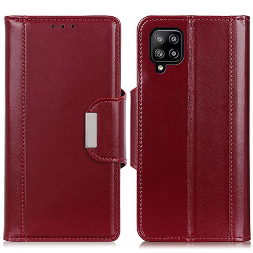 Leather Case Stands Flip Cover Holder M13L for Samsung Galaxy A22 4G Red